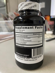 Durable Heart bottle with 60 capsules on shelf.