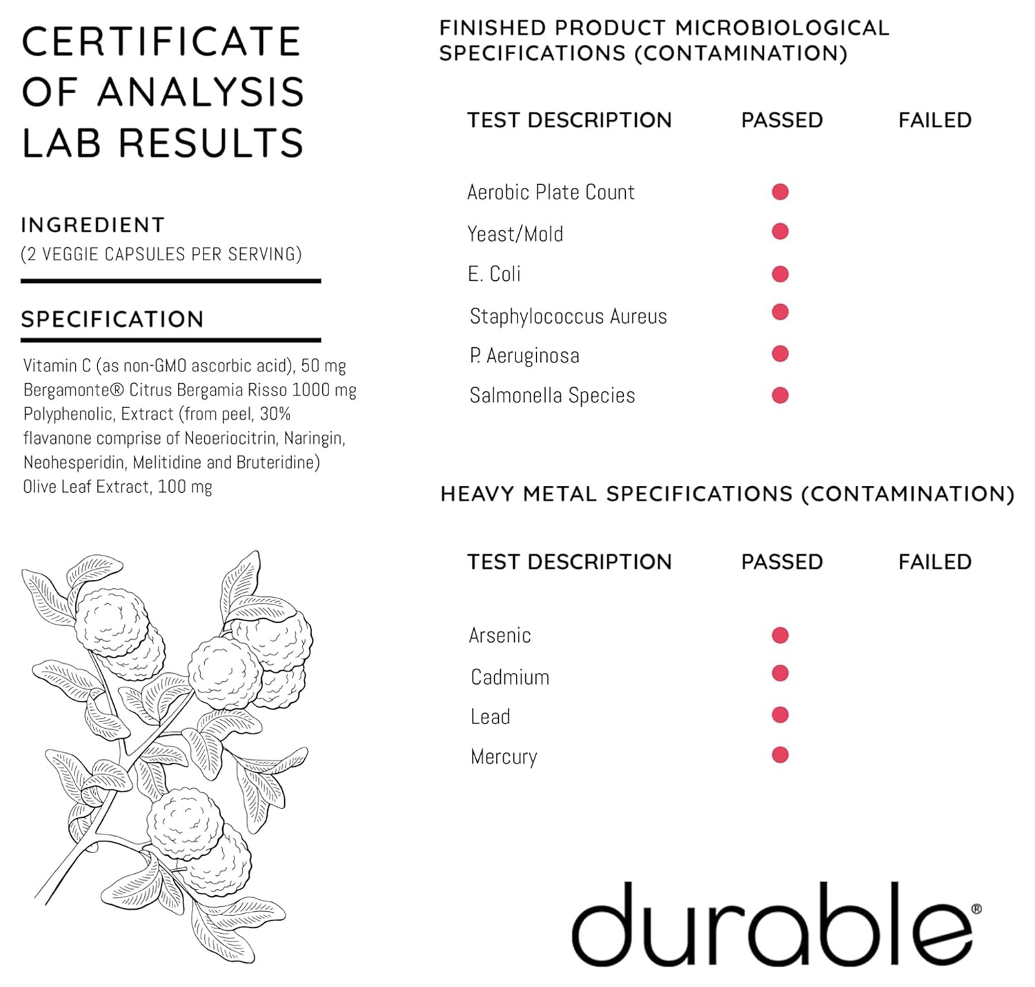Durable Heart doctor-formulated note indicating clinician-backed wellness approach.