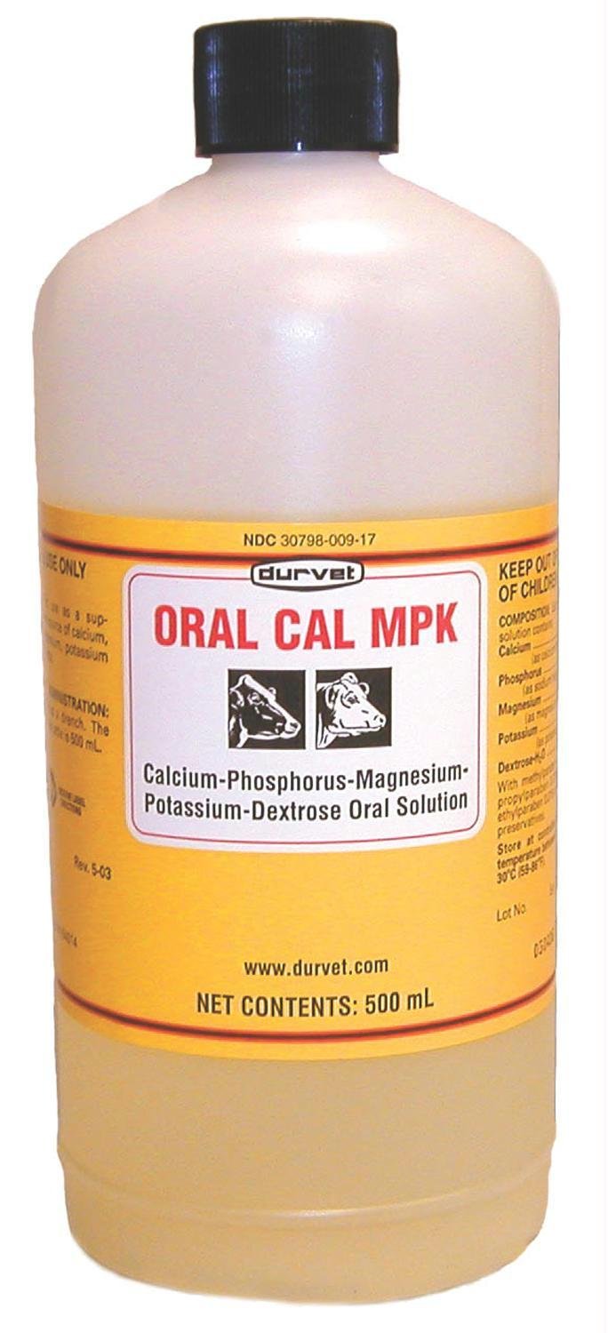 Durvet Oral Cal MPK 500ml bottle calcium supplement for pets and livestock