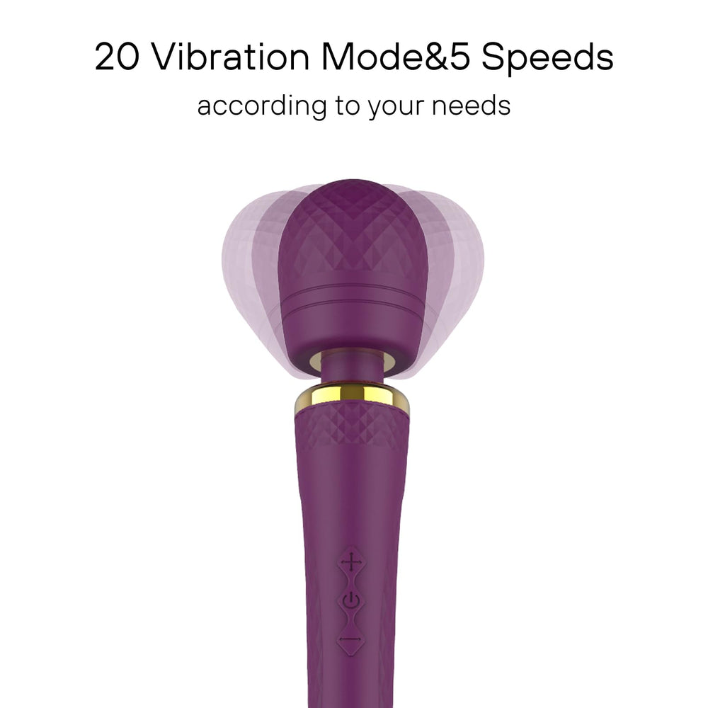 Dusfiks massager showing 20 modes and 5 speeds for customizable therapy