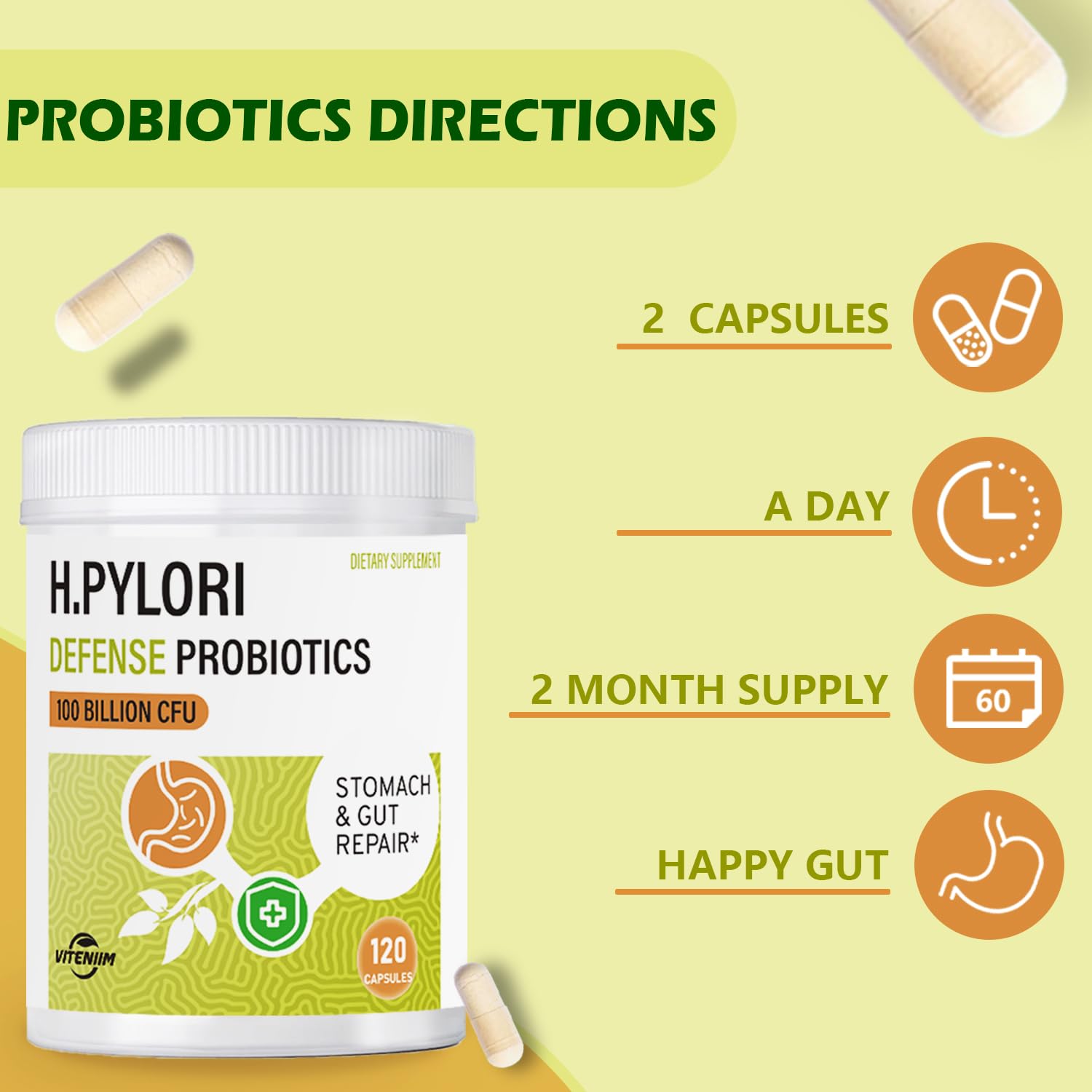 DUTYDiAG bottle front showcases vegan, non-GMO formula for gentle gut support.