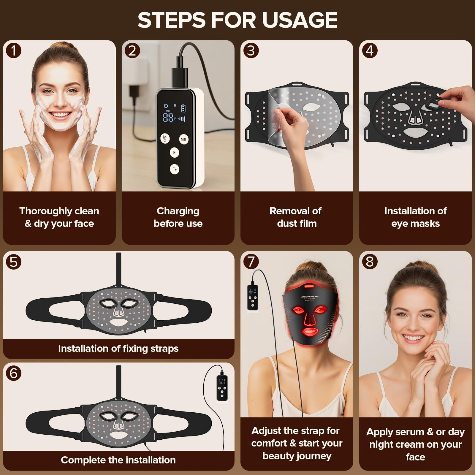Duuckin red light mask compact design enables portable therapy