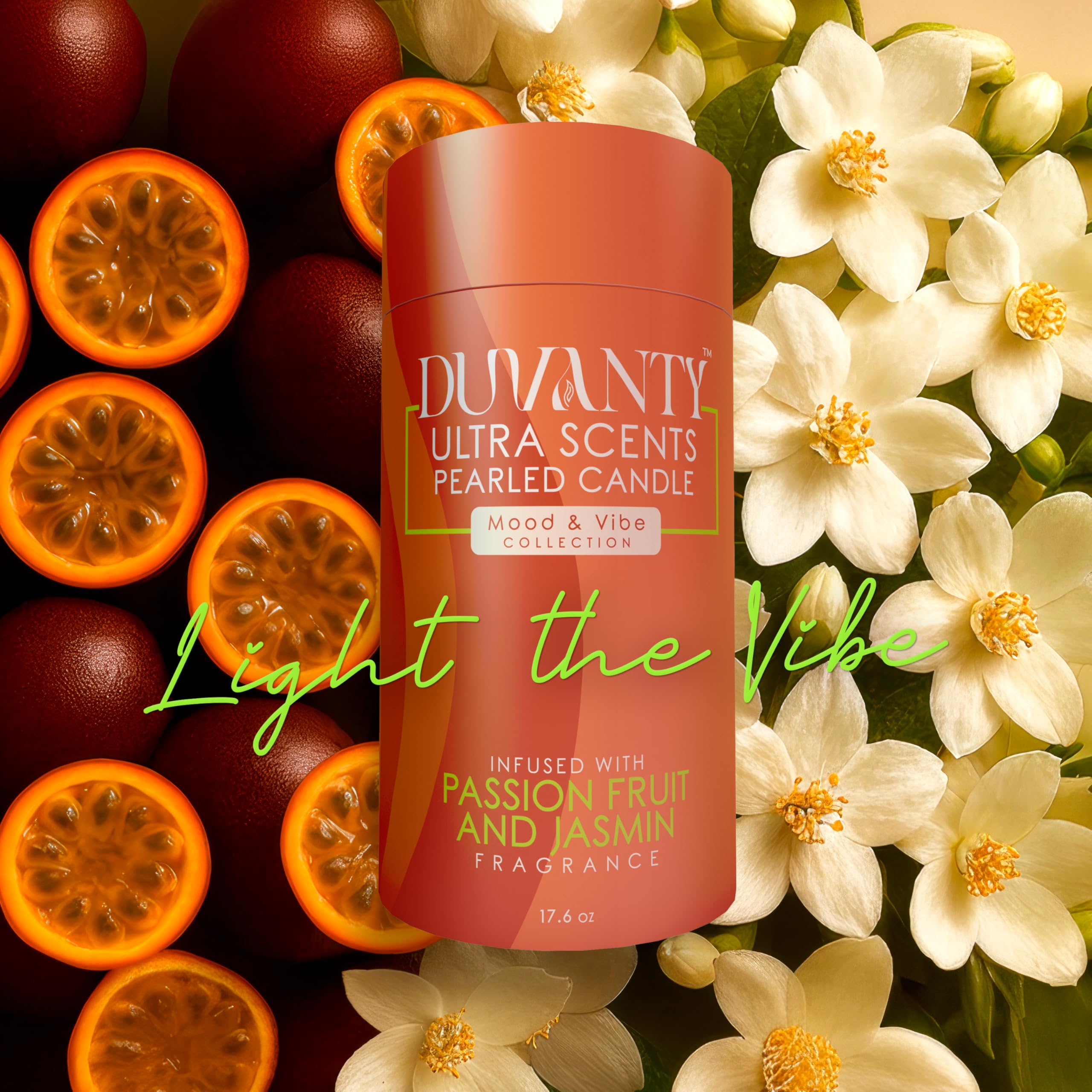 DUVANTY amber glow flame creating cozy lighting