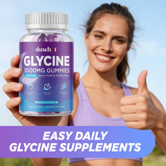 duwhot Glycine Gummies 120 count box ready for nightly routine.