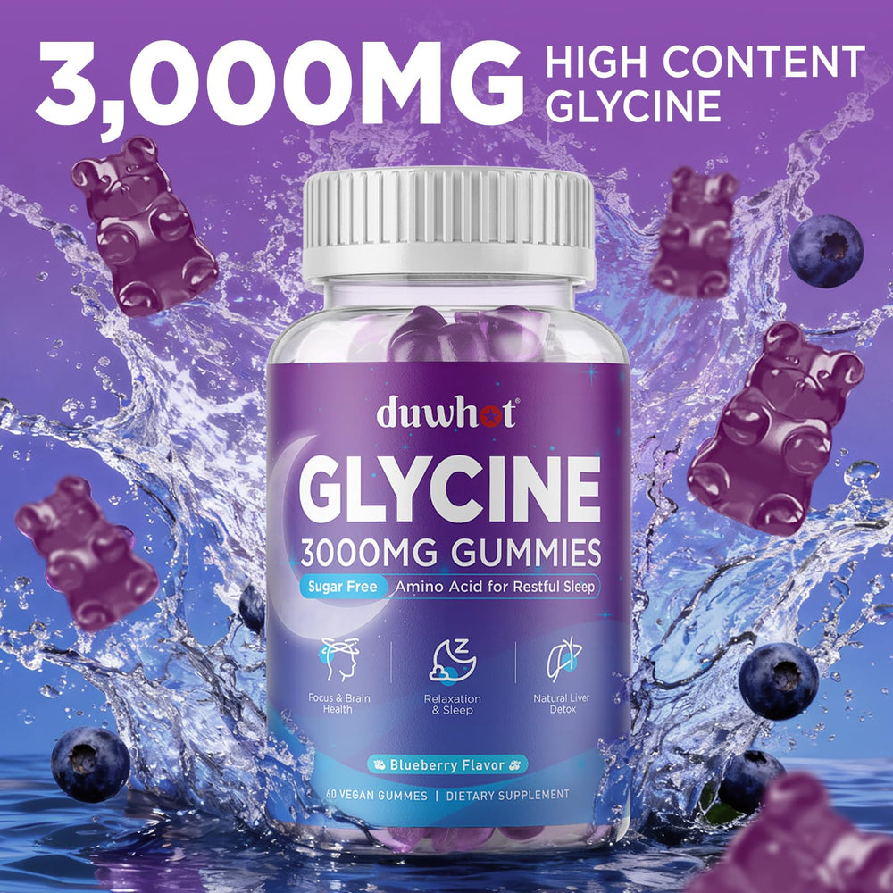 duwhot Glycine Gummies close-up texture highlighting soft berry bite.
