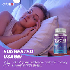duwhot Glycine Gummies GMP-certified seal on packaging.