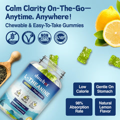 duwhot L-Theanine gummies lemon flavor and chewy texture in focus