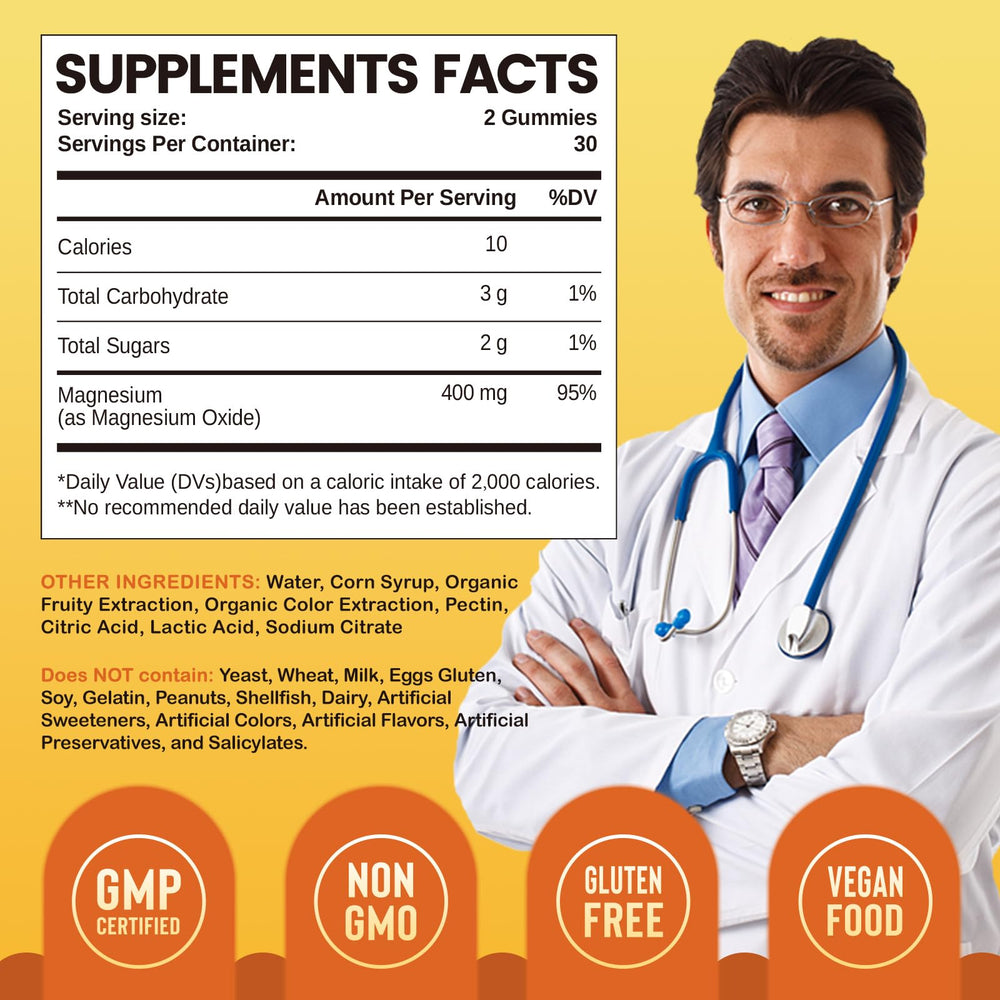 Duwhot Magnesium Oxide Gummies lemon close-up emphasizes tasty flavor for easy chewing.