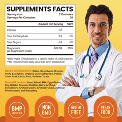 Duwhot Magnesium Oxide Gummies lemon close-up emphasizes tasty flavor for easy chewing.