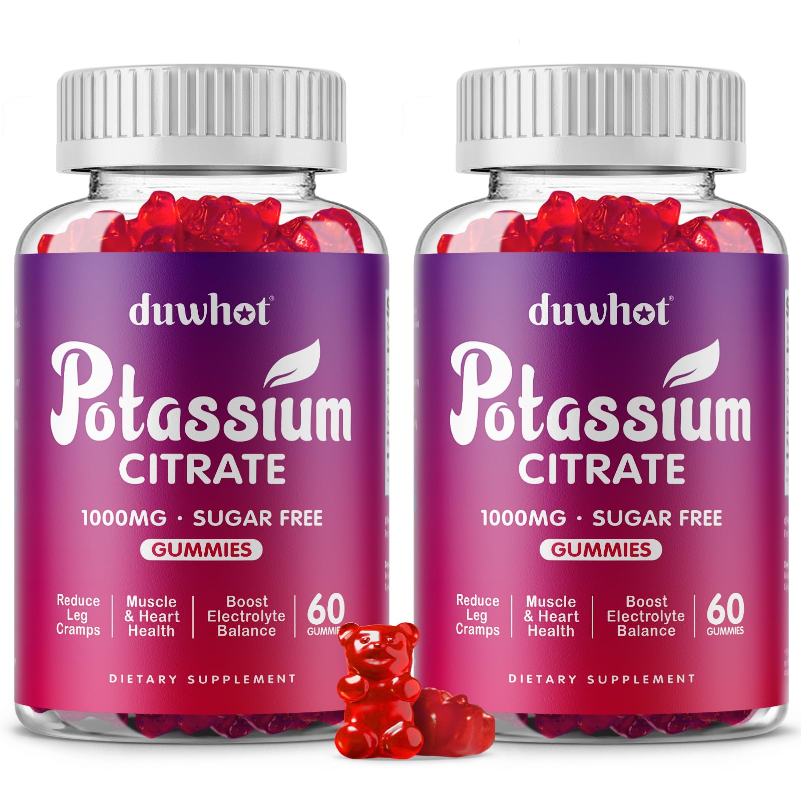 Duwhot potassium citrate gummies bottle front for easy daily supplement