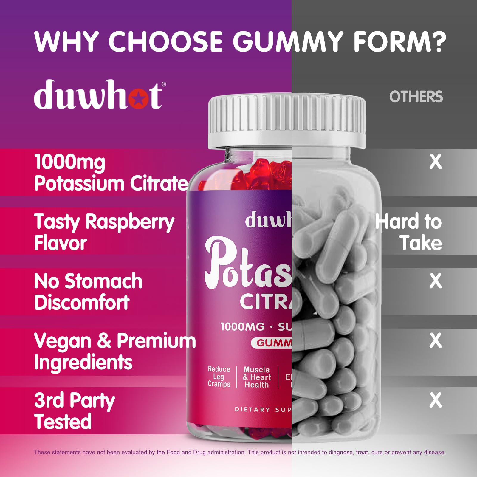 Duwhot raspberry-flavored gummies close-up for pleasant intake