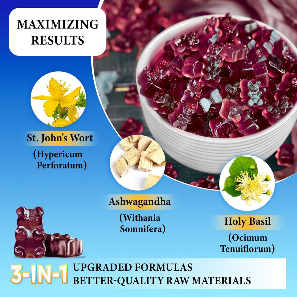 duwhot st-johns-wort-gummies ingredients label highlights organic herb blend