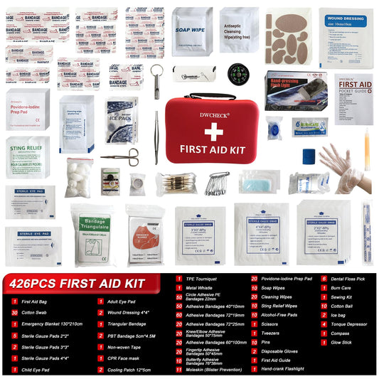 DWCHECK waterproof hard-case emergency kit keeps supplies secure during outdoor adventures.