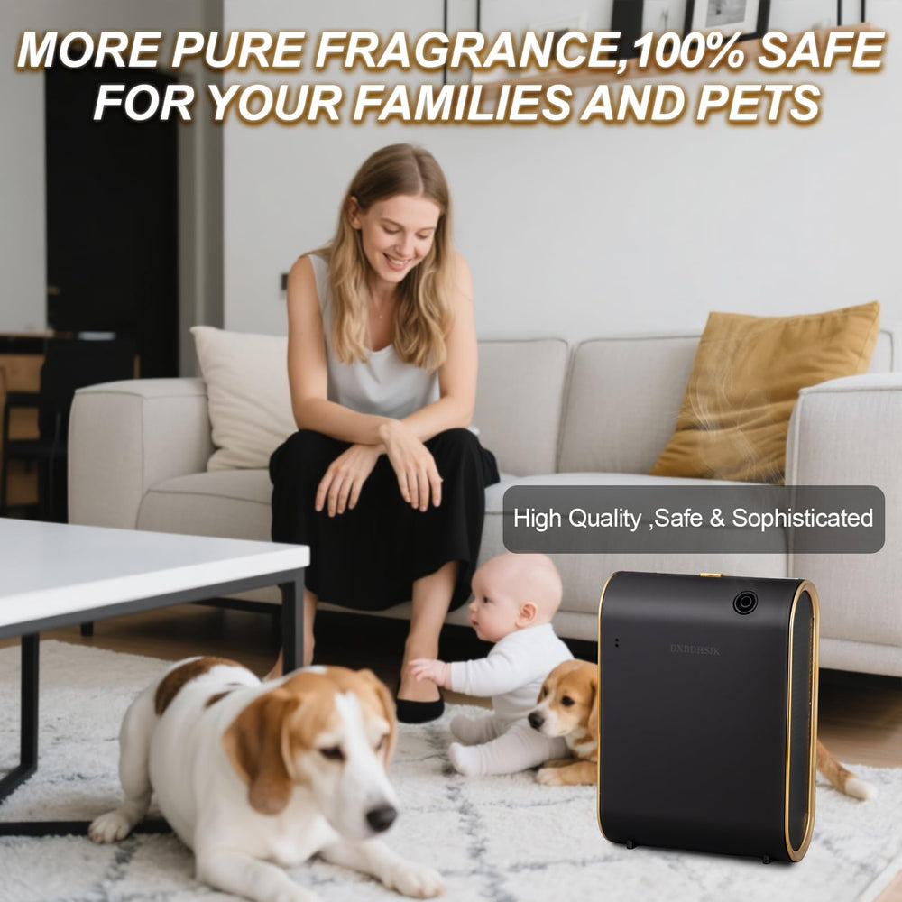 DXBDHSJK diffuser in sleek black delivers modern home aesthetics.