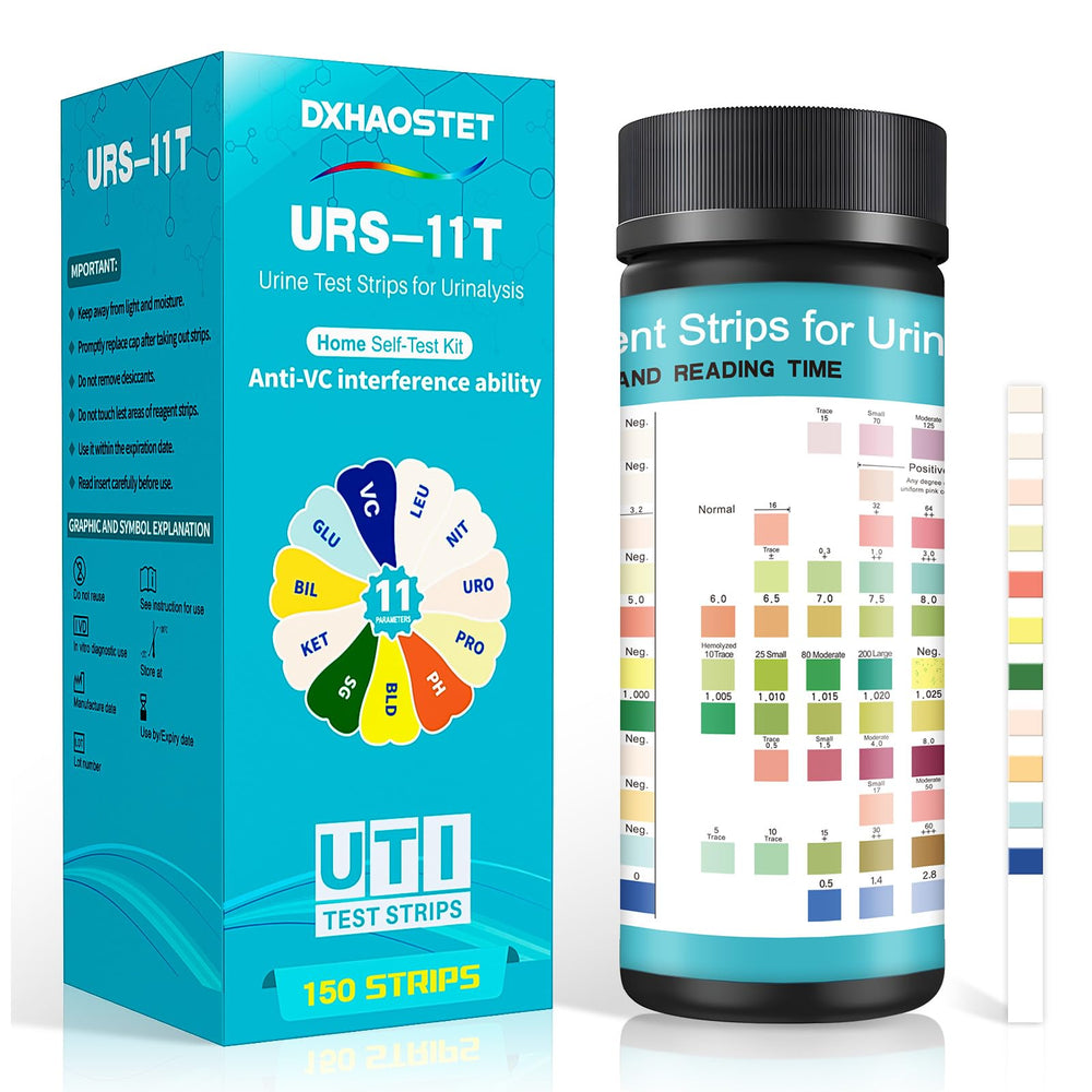 DXHAOSTET urine test strips show 11 indicators for home wellness monitoring