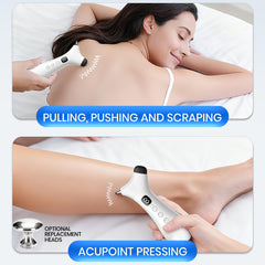 Dyhodu dual-head massage detail showing acupressure and muscle relaxation.