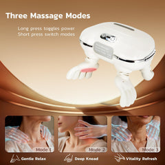 Dyhodu hand neck massager side view highlighting ergonomic form for shoulder comfort