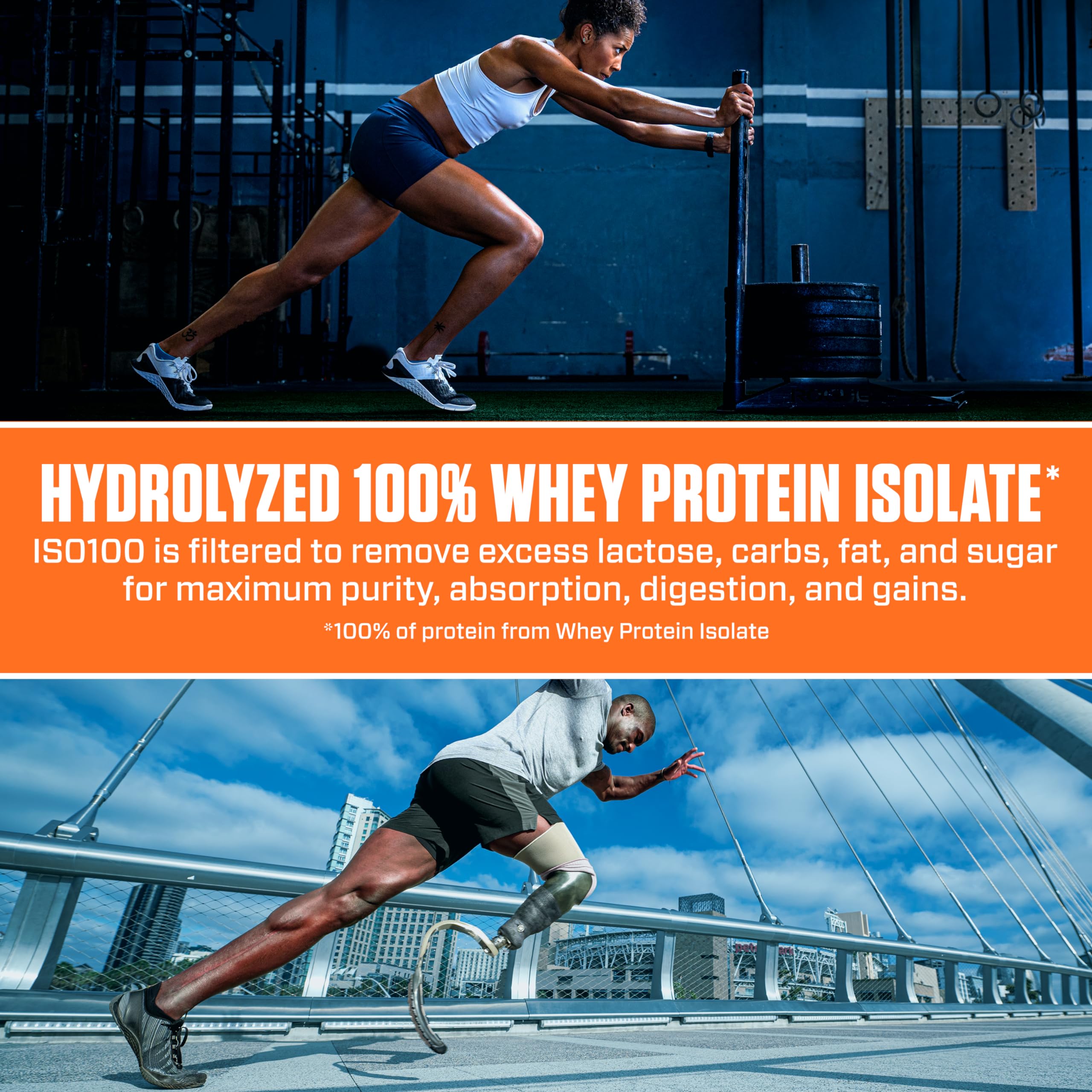 Serving scoop beside the Dymatize Cocoa Pebbles ISO100 tub for easy portions.