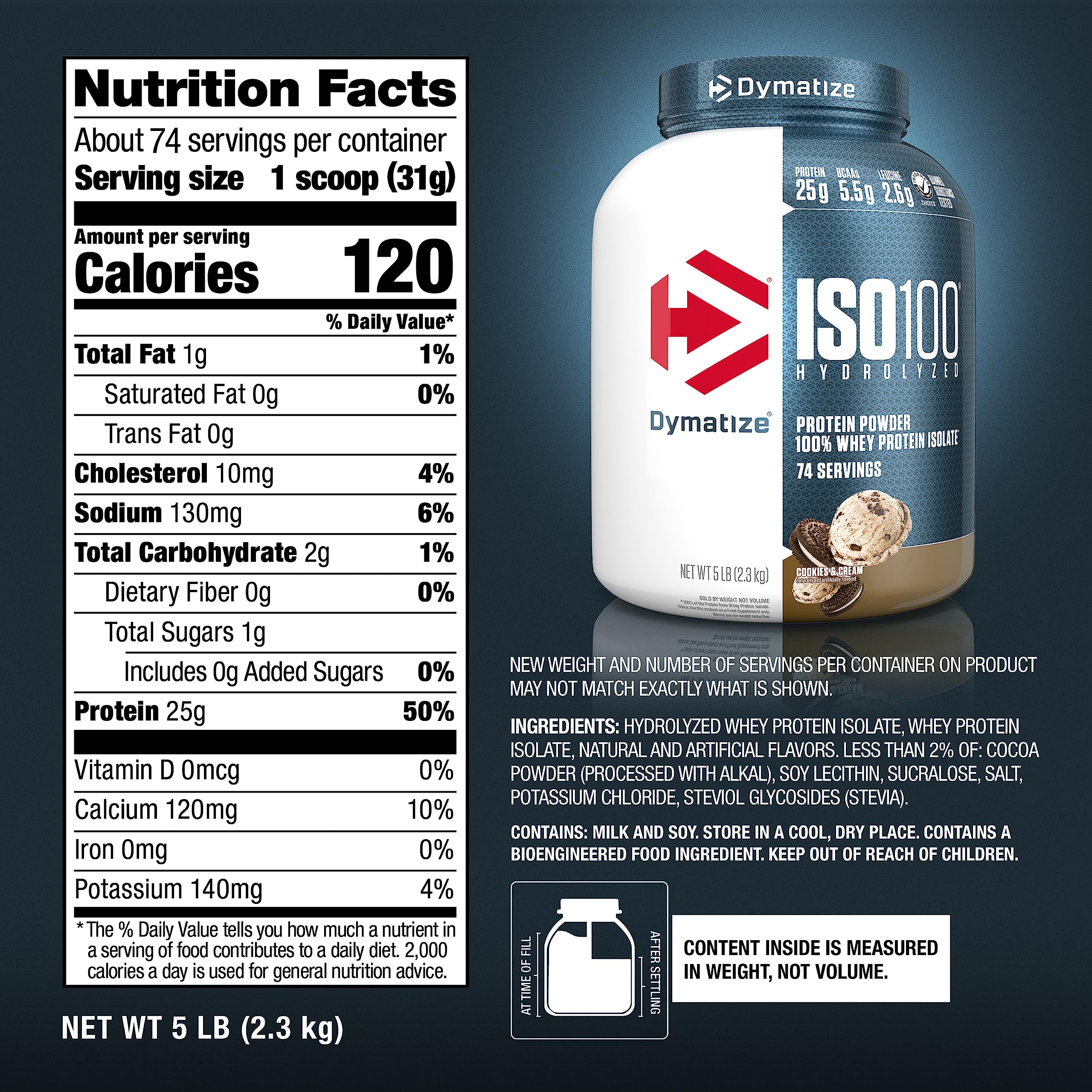 Dymatize ISO100 ready to mix with water or milk