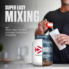 Shaker with ISO100 demonstrating easy preparation and smooth texture