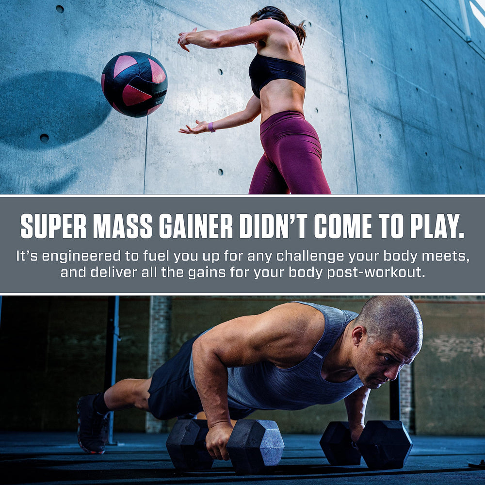 Dymatize Super Mass Gainer nutrition panel highlights vitamins and minerals