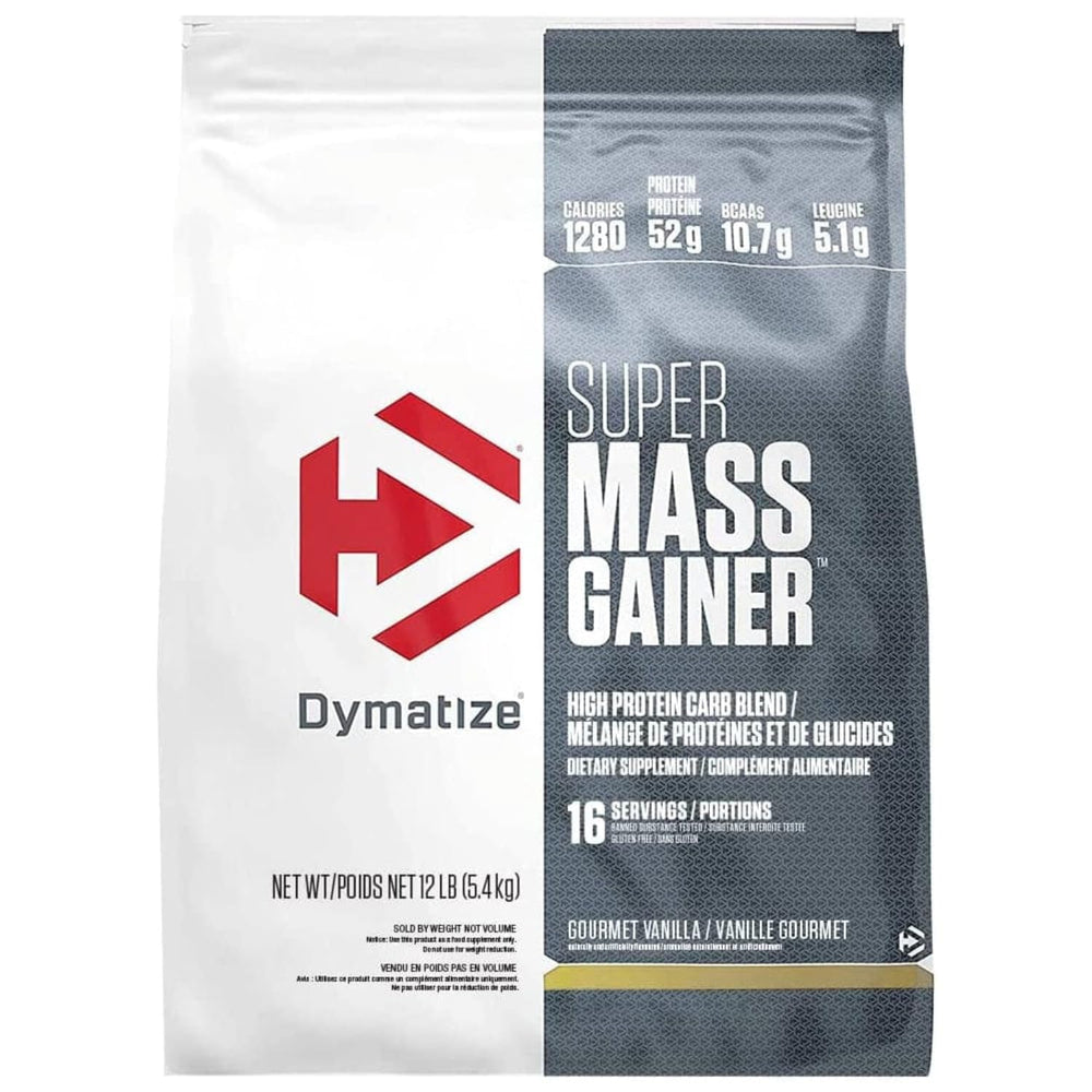 Dymatize Super Mass Gainer vanilla bottle for convenient on-the-go fueling