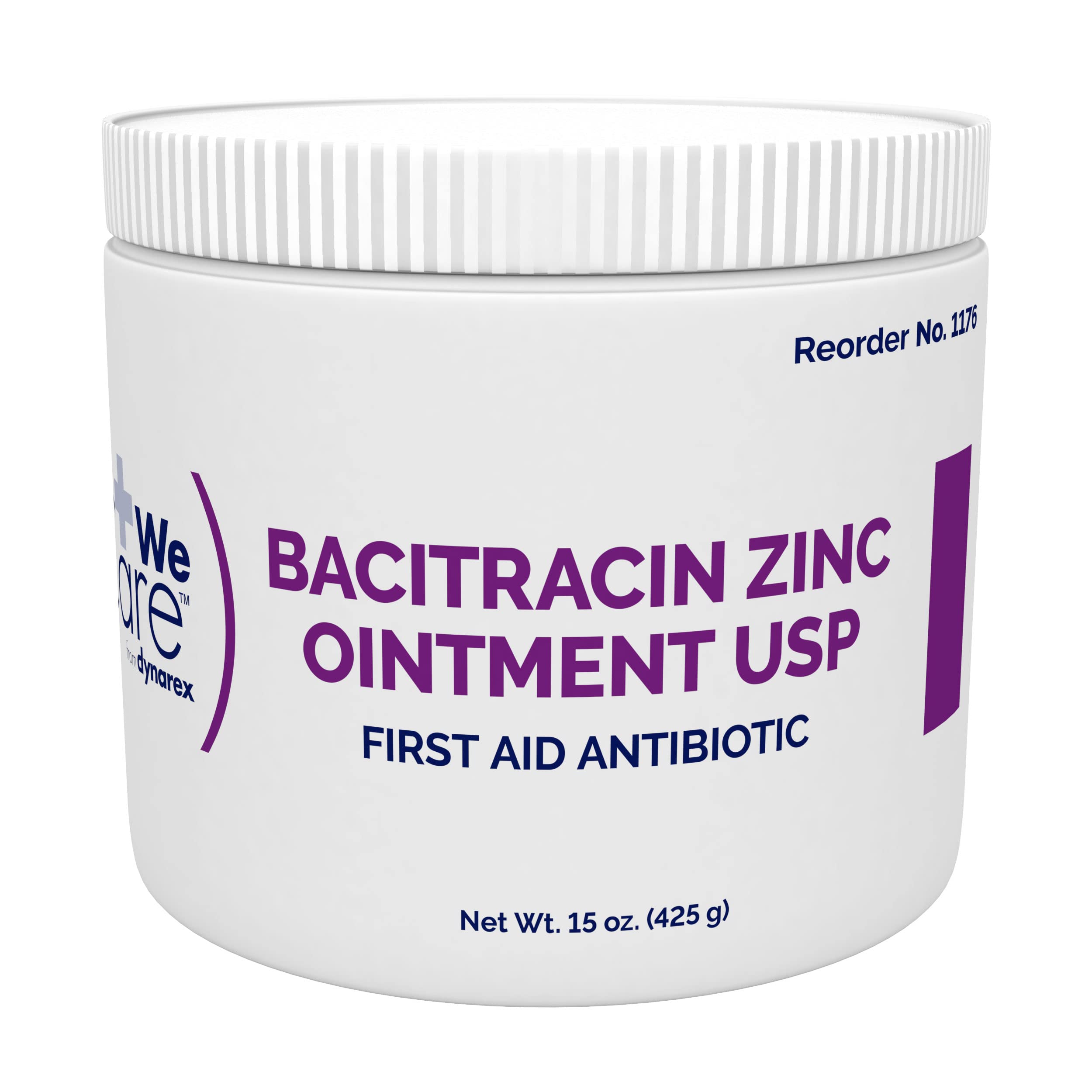 Dynarex 15oz bacitracin zinc jar ready for minor wounds and everyday first aid.