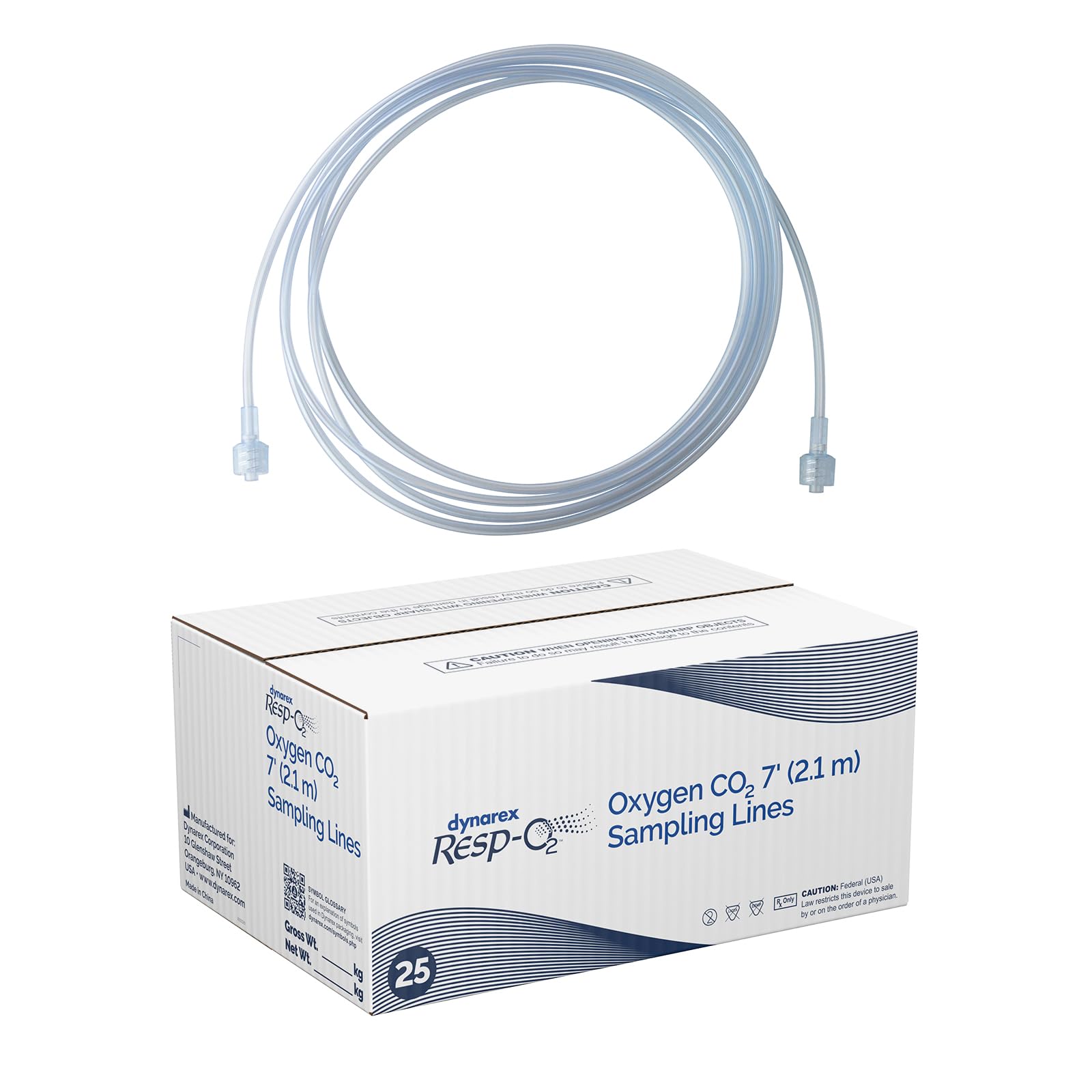Dynarex 33083 sampling line with male-to-male connector for CO2 sampling during oxygen therapy