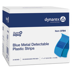 Dynarex blue metal-detectable bandage with foil strip for easy detection in food prep