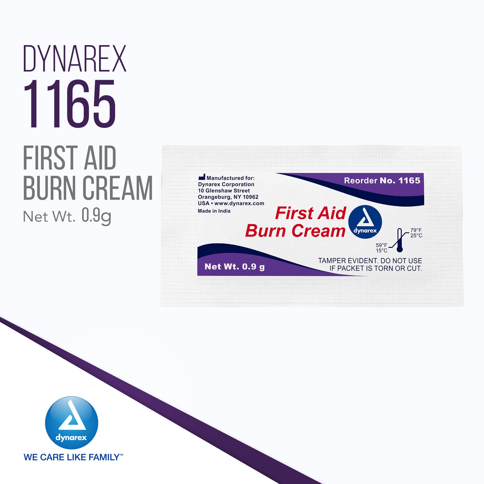 Dynarex burn cream boxes with 144 packets help replenish shelves.