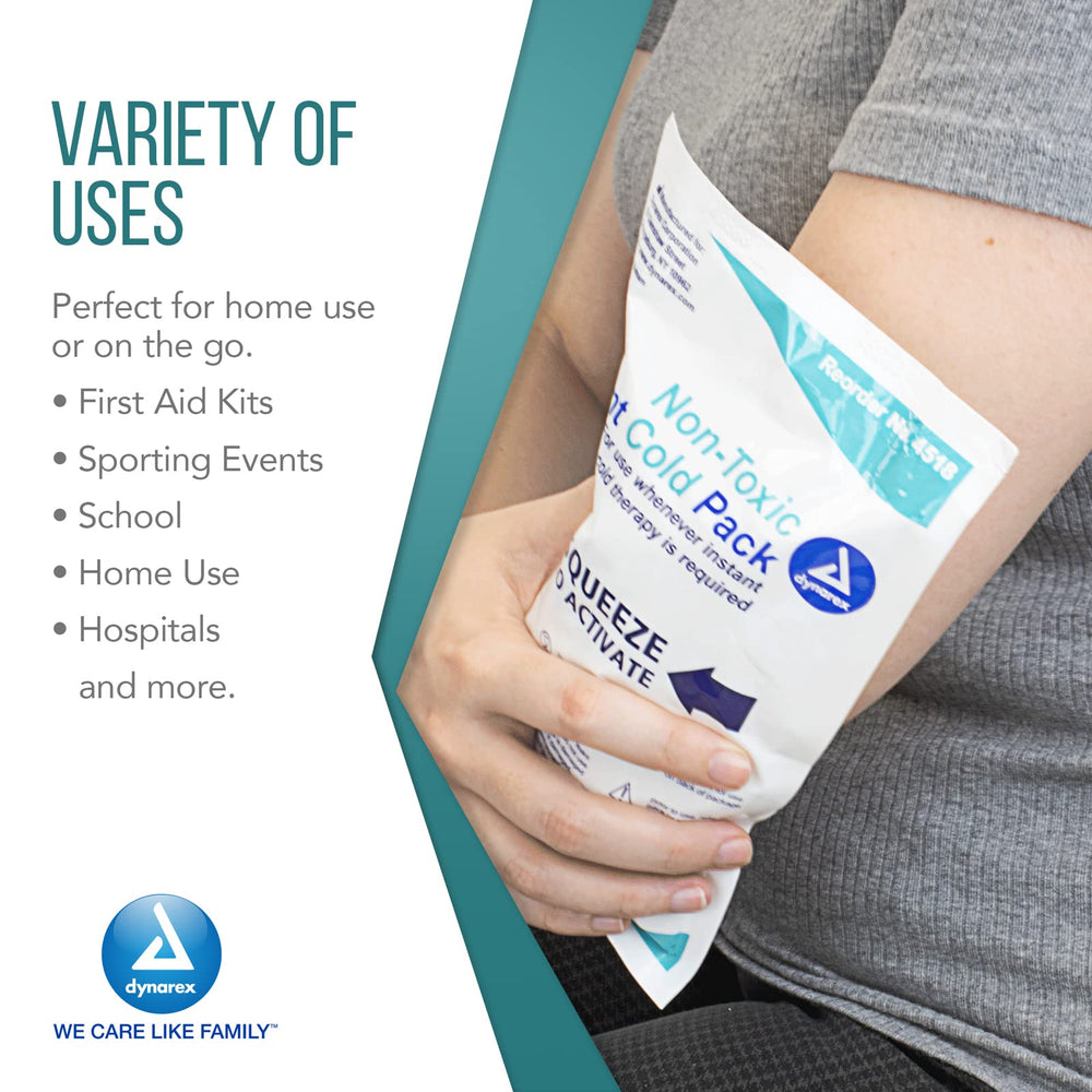 Dynarex first aid kit ready ice packs for emergencies.