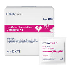 Dynarex HerCare kit packaging showing discreet travel-ready design