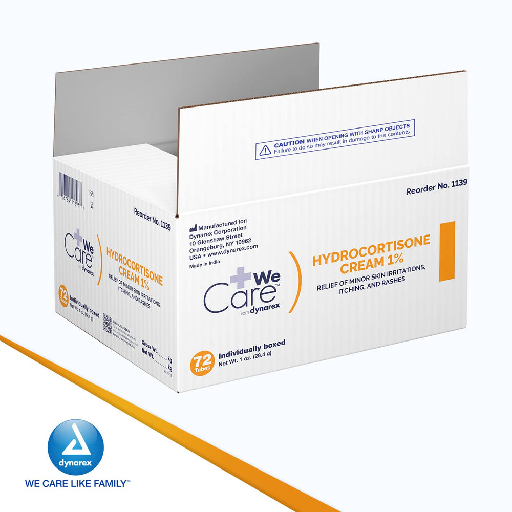 Dynarex Hydrocortisone travel-friendly tube in bag.