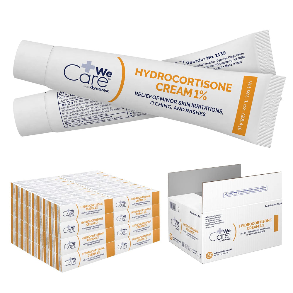 Dynarex Hydrocortisone cream tube for minor itch relief.