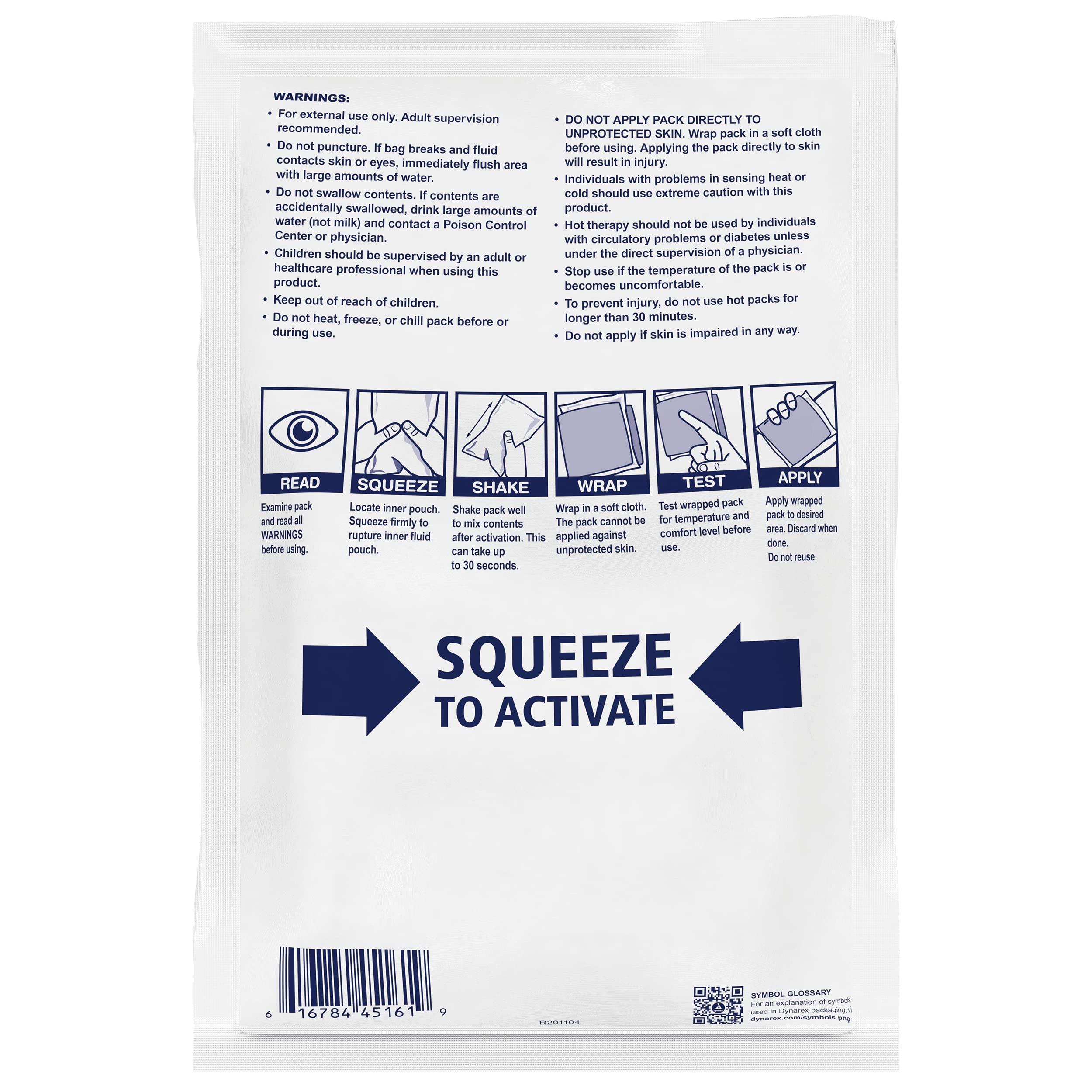 Dynarex Instant Hot Pack case of 24 packs for restocking.