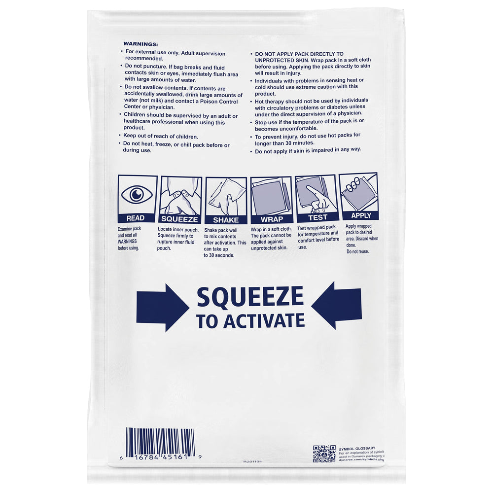 Dynarex Instant Hot Pack case of 24 packs for restocking.