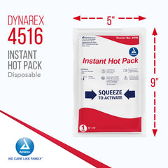 Dynarex Instant Hot Pack flexible material conforms to the body.
