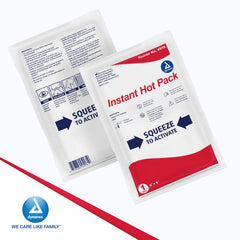 Dynarex Instant Hot Pack for knee pain relief during activity.