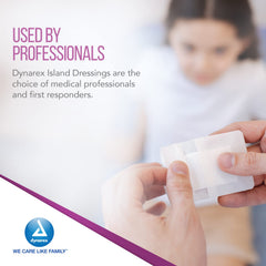 Dynarex Island Dressing individually packaged for sterile, ready-to-use care.