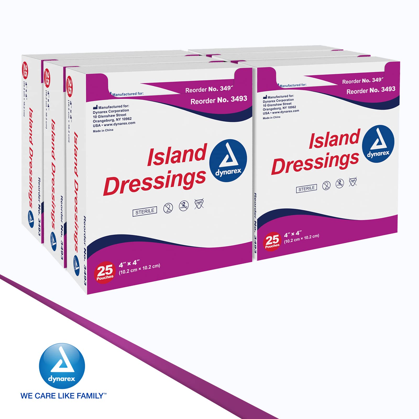 Dynarex Island Dressing in-use on a wound with cushion.