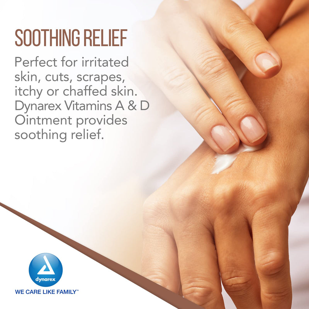 Dynarex moisturizes skin with lanolin, lavender oil, and vitamins.