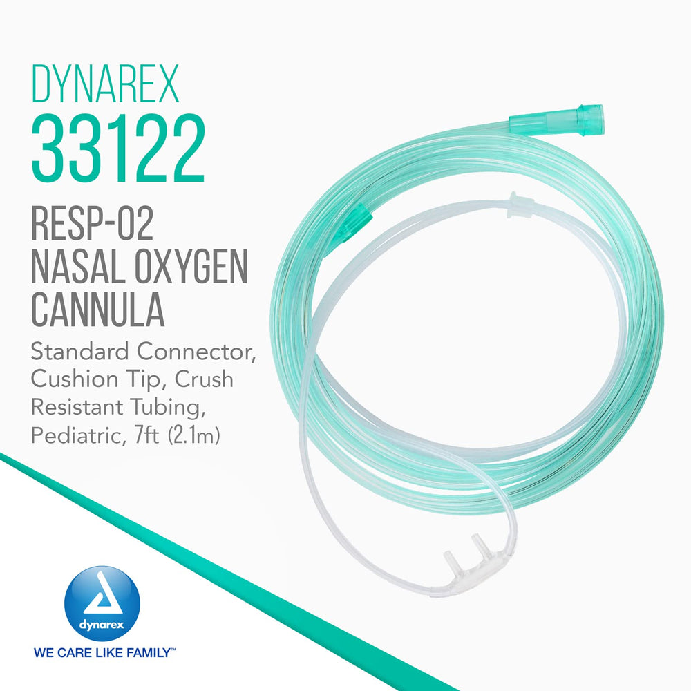 Dynarex nasal cannula with universal connector for flexible setup.