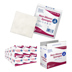 Dynarex non-woven sponges 3x3 4-ply case for reliable absorbency in wound care and prep.