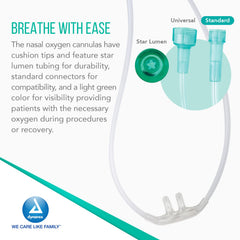 Dynarex light-green oxygen tubing improves visibility for quick adjustments.