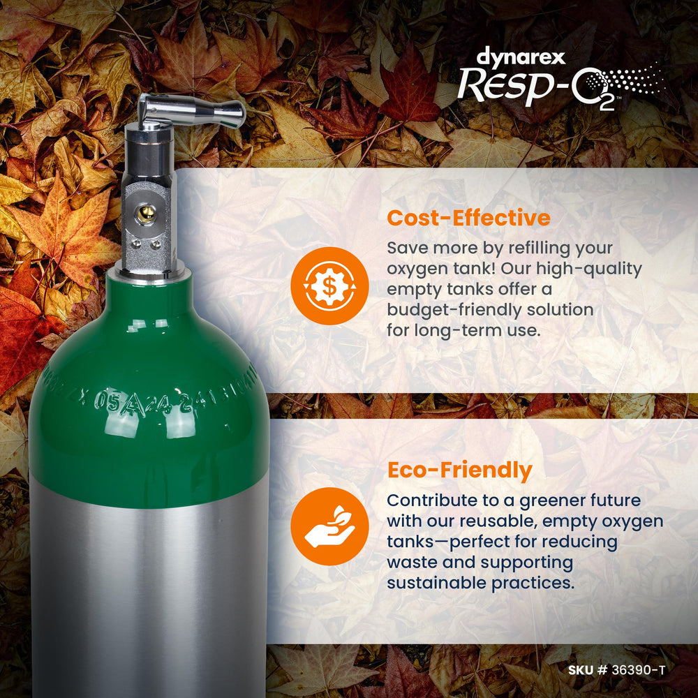 Dynarex Resp-O2 M24 travel-ready with five-year hydrostatic testing