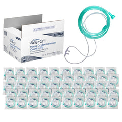Dynarex Resp-O2 nasal cannula with cushion tip for gentle comfort during oxygen therapy.
