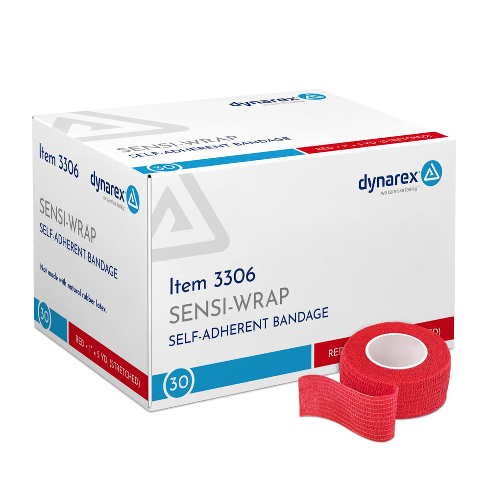 Dynarex Sensi-Wrap bandage roll with self-adhesive compression for active use.