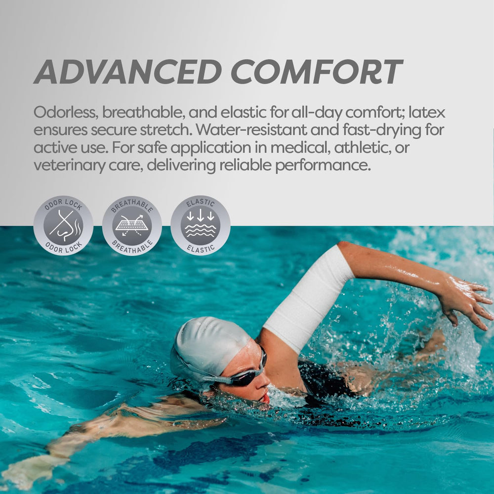 Dynarex Sensi-Wrap latex-free variant provides flexible, breathable comfort during wear.