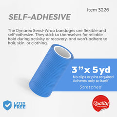 Dynarex Sensi-Wrap shown on arm for easy wrap-and-stick application.