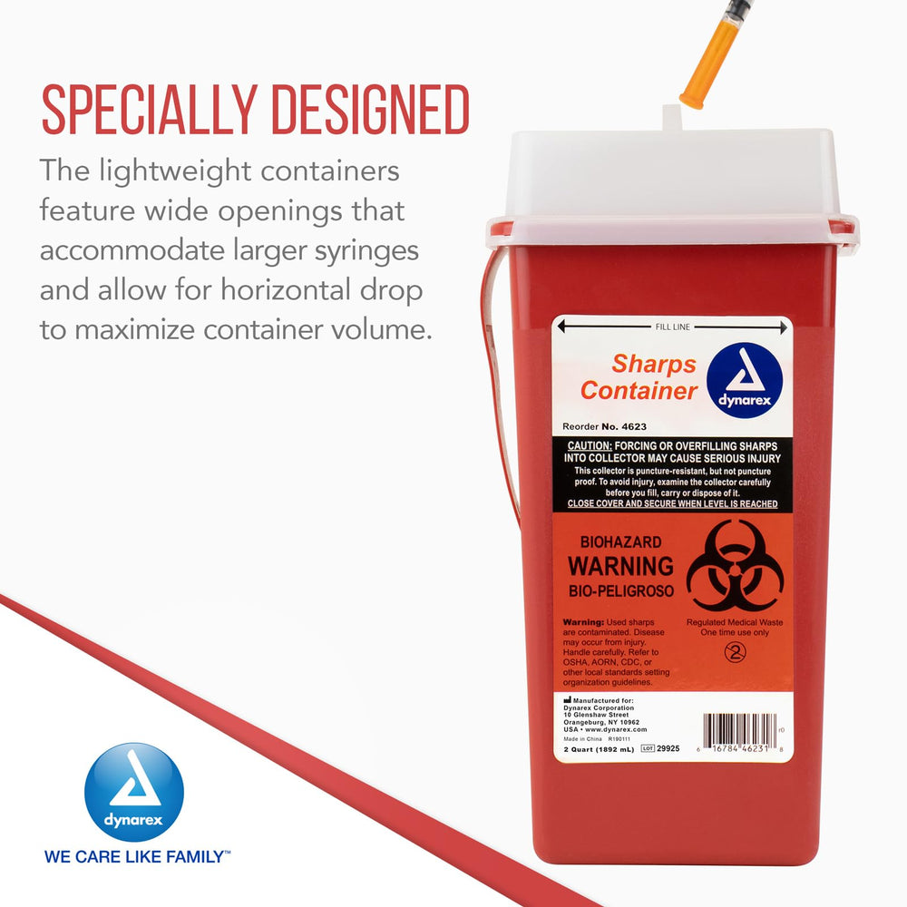 Dynarex locking mechanism safely seals after disposal